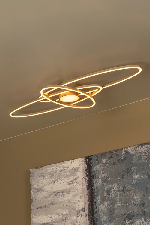 Lucide GALACTICA - Flush ceiling light - LED Dim. - CCT - 1x60W 2700K/4000K - Taupe - Essential - atmosphere 1